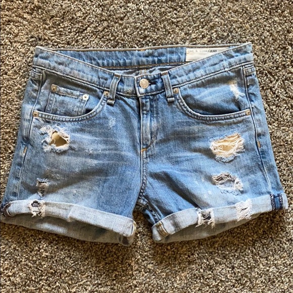 rag & bone Pants - Rag & Bone Distressed Denim Shorts